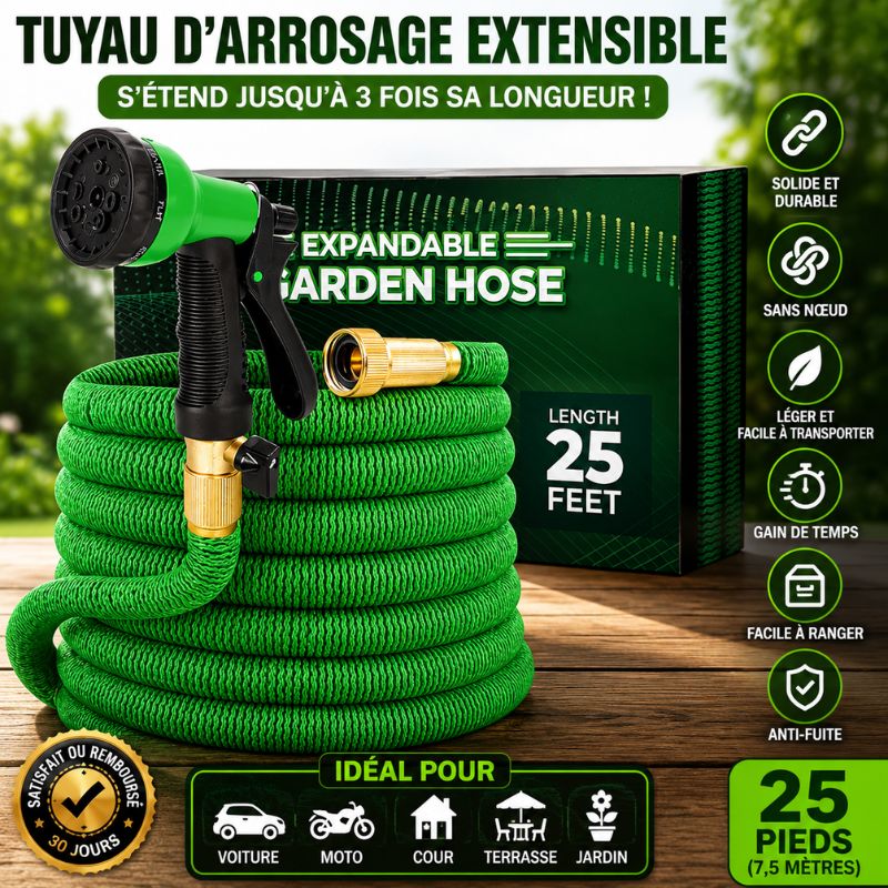 Tuyau d'Arrosage Extensible Haute Pression, Lavez votre voiture à domicile et économisez de l'argent à chaque lavage !